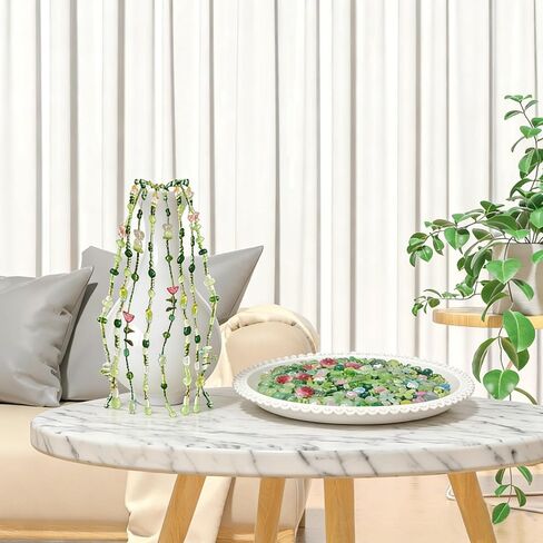 مجموعة نباتات مطرزة بالزجاج الأخضر من Lyukii، خرز أوراق كريستال DIY لصنع المجوهرات والحرف النباتية، هدية فريدة لمحبي النباتات in Kuwait