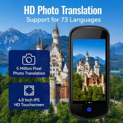 SKARA Real Time Language Translator Device, Offline & WiFi Translator, 137 Languages Voice Translator with Photo Translation, Portable Instant Translator for Travel, Business & Learning in Kuwait