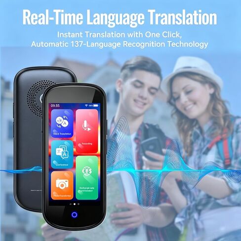 SKARA Real Time Language Translator Device, Offline & WiFi Translator, 137 Languages Voice Translator with Photo Translation, Portable Instant Translator for Travel, Business & Learning in Kuwait