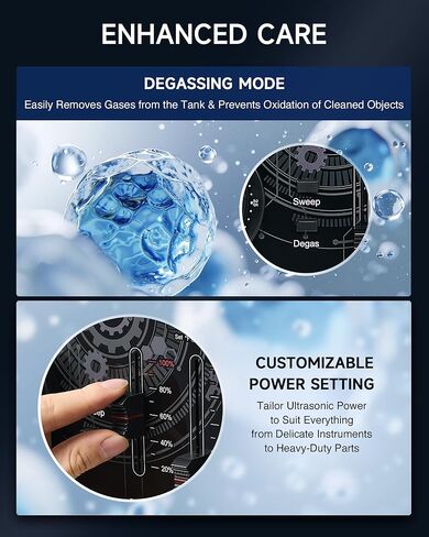 CREWORKS 60W آلة التنظيف بالموجات فوق الصوتية من الفولاذ المقاوم للصدأ، منظف بالموجات فوق الصوتية مع سخان ومؤقت، أجزاء بالموجات فوق الصوتية المهنية آلة تنظيف بالموجات فوق الصوتية لأدوات المختبر وقطع غيار السيارات in Saudi Arabia
