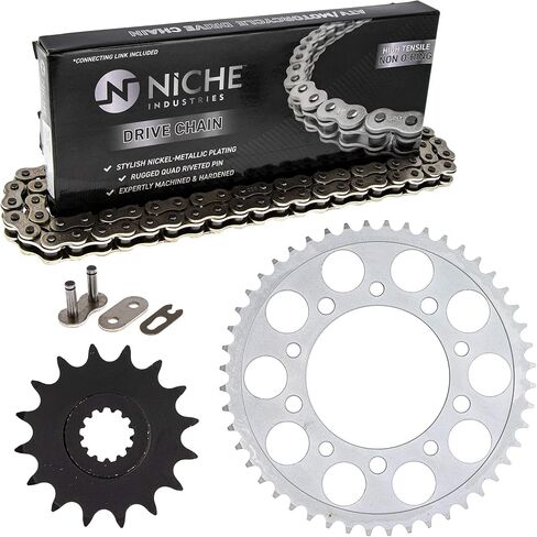 NICHE Drive Sprocket Chain Combo for Yamaha YZF-R6 Front 16 Rear 48 Tooth 520NZ Standard 116 Links in Kuwait