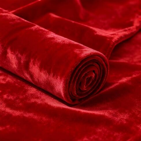 Q&J Fabric Co. Stretch Velvet Fabric by The Yard, 60 Inch Wide x 1 Yard Soft Luxury Versatile Stretchy Spandex Cloth for Upholstery, Sewing, Costume & DIY Crafts Projects (Red) in Kuwait