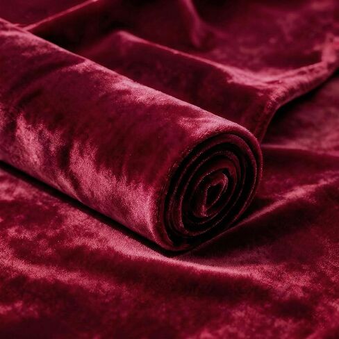 Q&J Fabric Co. Stretch Velvet Fabric by The Yard, 60 Inch Wide x 1 Yard Soft Luxury Versatile Stretchy Spandex Cloth for Upholstery, Sewing, Costume & DIY Crafts Projects (Red) in Saudi Arabia