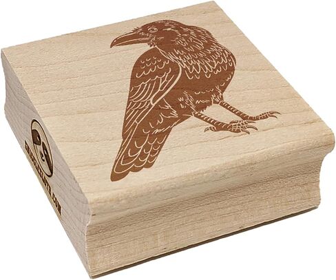 Elegant Black Raven Square Rubber Stamp for Stamping Crafting - 1.25in Small in Kuwait