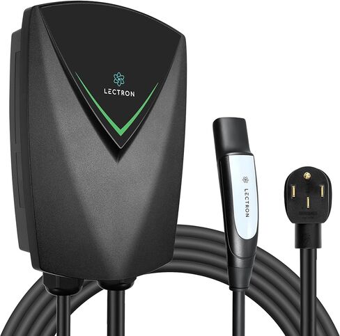 شاحن ليكترون تيسلا NACS المستوى 2 EV، معتمد من UL2594 (مدرج في قائمة ETL)، محطة شحن Nexus 40A 240V، كابل 23 قدم وحامل Tesla، مقبس NEMA 14-50، متوافق مع طراز Tesla S/3/X/Y وNACS (J3400) in Kuwait