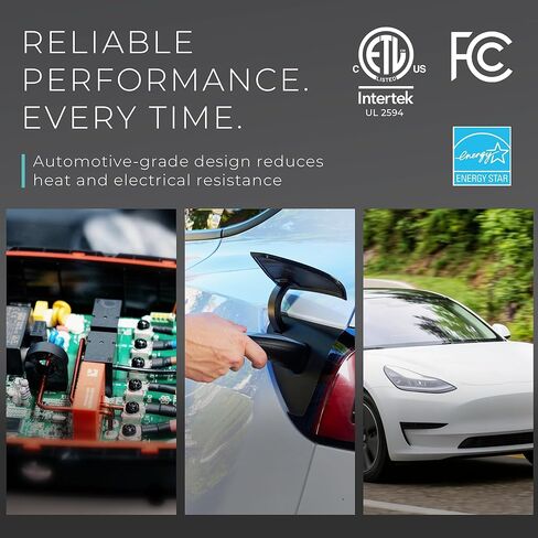 شاحن ليكترون تيسلا NACS المستوى 2 EV، معتمد من UL2594 (مدرج في قائمة ETL)، محطة شحن Nexus 40A 240V، كابل 23 قدم وحامل Tesla، مقبس NEMA 14-50، متوافق مع طراز Tesla S/3/X/Y وNACS (J3400) in Kuwait