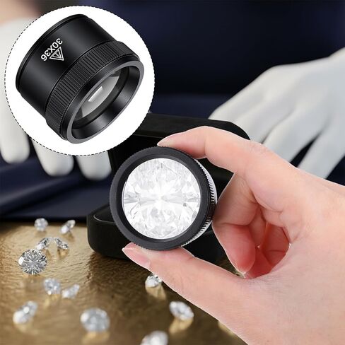 Magnifying Glass Professional Jewelry Loupe 30X Portable Pocket Reading Magnifier Magnifier Optics Loupes Loop Microscope Magnifying Glass Lens Mini Desk Magnifiers for Jeweler Stamps Maps Antique in Kuwait