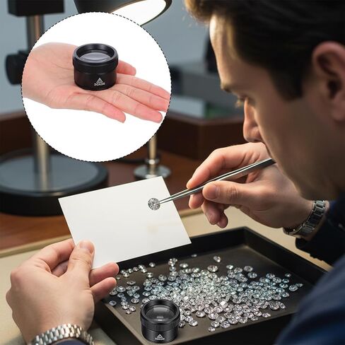 Magnifying Glass Professional Jewelry Loupe 30X Portable Pocket Reading Magnifier Magnifier Optics Loupes Loop Microscope Magnifying Glass Lens Mini Desk Magnifiers for Jeweler Stamps Maps Antique in Kuwait