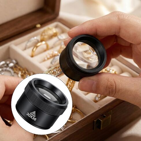 Magnifying Glass Professional Jewelry Loupe 30X Portable Pocket Reading Magnifier Magnifier Optics Loupes Loop Microscope Magnifying Glass Lens Mini Desk Magnifiers for Jeweler Stamps Maps Antique in Kuwait
