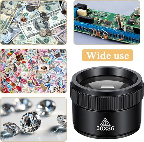 Magnifying Glass Professional Jewelry Loupe 30X Portable Pocket Reading Magnifier Magnifier Optics Loupes Loop Microscope Magnifying Glass Lens Mini Desk Magnifiers for Jeweler Stamps Maps Antique in Kuwait