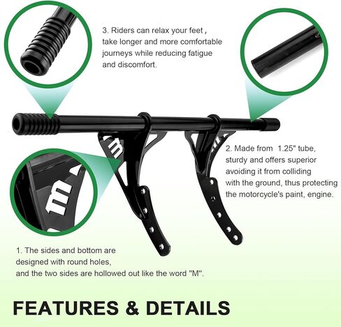 Mofun Front Engine Guard Crash Bar 1.25" Highway Peg Bar Compatible with Harley Softail Street Bob FXBB, Low Rider FXLR FXLRS FXLRST Standrad 2018-2025 Gloss Black in Kuwait