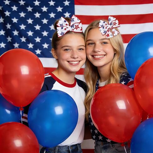 4th of July Ribbon Red White and Blue Ribbon Wired 2.5 Inch 10 Yards Patriotic Decorations Stars and Stripe American Flag Fourth of July Independence Day Memorial Veteran USA Party Favor DIY Craft Bow in Kuwait