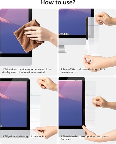 2Pcs Monitor Memo Board Desk Computer Accessories Sticky Notes Holder Cute Office Supplies for Women Men in Kuwait