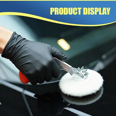 Craedli Wool Polishing Pad Cleaning Spur Tool, Metal Car Buffing Spur Tool, Bonnet Cleaning Tools with Easy-Grip Handle, Quickly Repair Detailing Accessory for Revitalizing Compound Pads (Silver) in Kuwait