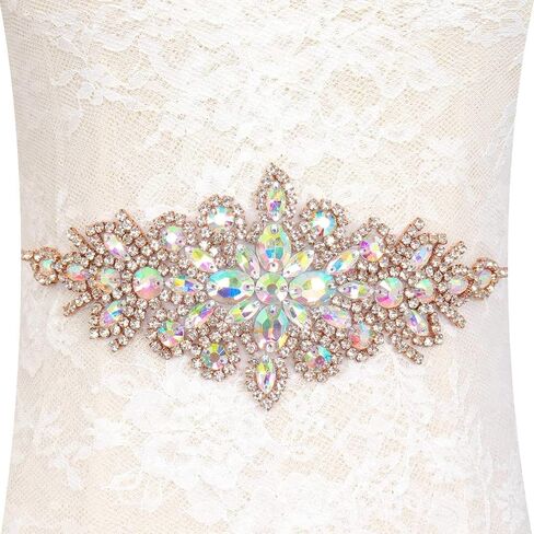 Pardecor Crystal Belt Wedding Rhinestone Applique Glitter Dress Belts Beaded Bridal Sash Wedding Belt Bridal Belt… in Saudi Arabia