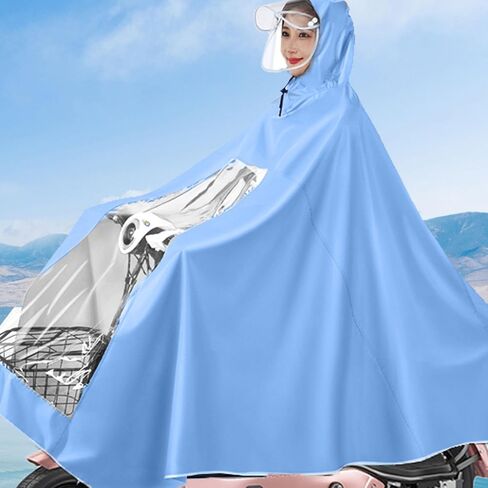 Jeanoko Electric Motorcycle Rain Cape Extended Full Body for Mobility Scooter Cycling, Washable Oxford Material in Kuwait
