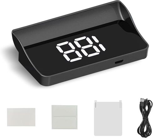 شاشة عرض رأس السيارة، عداد السرعة HUD GPS، عرض سرعة تعديل سطوع الخط الكبير، ملحق يعمل بتوصيل ولاعة السجائر لمعظم موديلات السيارات (أخضر) in Kuwait
