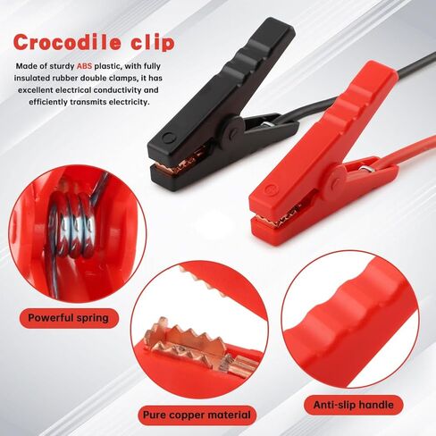 كابلات توصيل مع محول متوافق مع بطارية ميلووكي M18 18 فولت، 2 قدم 8AWG سلك سيليكون مشابك بداية، كابل معزز للسيارات لبدء تشغيل السيارة باستخدام بطارية الأداة (الحجم: 2 قدم) in Kuwait