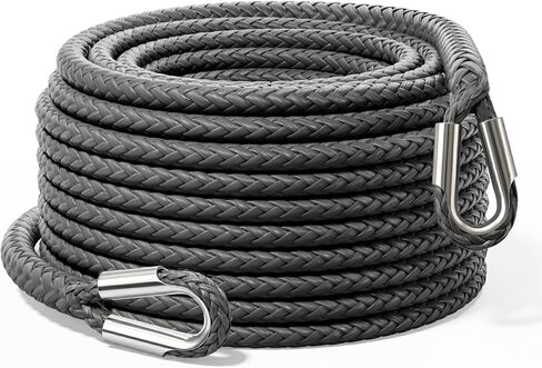 Synthetic Winch Rope Extension - 1/4'' X 50ft 10,000 LBS Heavy Duty Extension Winch Line Cable Replacement for ATV UTV Off Road Vehicle Jeep Truck - Grey in Kuwait
