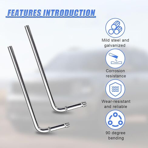 YoRise 4PCS Weld-in Car Exhaust Hanger Rods Kit, 90 Degree 7.5" Bend Muffler Hanger Bracket, Universal Exhaust Hangers for Most Cars (Gold) in Kuwait