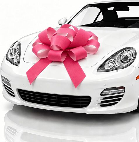 20 Inch Big Velvet Car Bow Giant Large Car Bow with 20 ft Ribbon for Large Gift Wrapping New Houses Huge Present Birthday Christmas Decor(Red) in Saudi Arabia