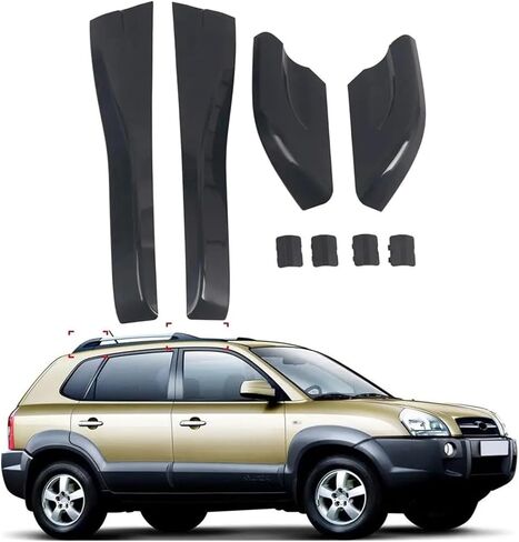 Compatible For Hyundai Tucson 2004-2008 Car Roof Rails Rack Leg Cover End Cap Cover Shell Black 1 Set in Kuwait