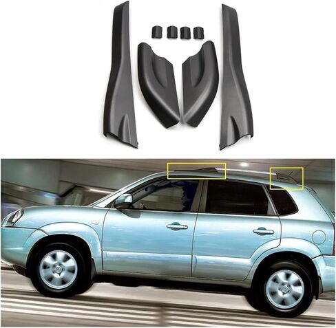 Compatible For Hyundai Tucson 2004-2008 Car Roof Rails Rack Leg Cover End Cap Cover Shell Black 1 Set in Kuwait