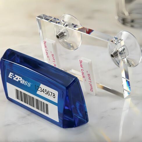 حامل تمرير EZ عالمي للزجاج الأمامي - حامل EZPass متين، حامل تمرير المرور وحامل مرسل مستجيب - تركيب آمن يناسب EZ Pass Flex القديم والجديد، I-Pass، علامة Toll (شفاف) in Kuwait