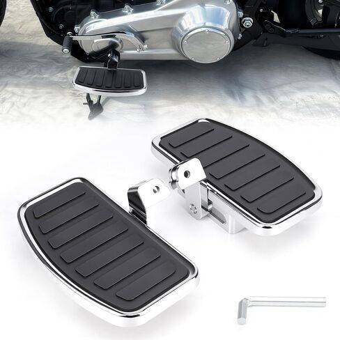 ألواح الأرضية الأمامية لدراجة Harley Softail 2018-2024 Breakout Deluxe Fat Bob Fat Boy Heritage Low Rider Slim Street Bob Sport Glide Wide Rider أوتاد الطرق السريعة المضادة للانزلاق (كروم) in Kuwait