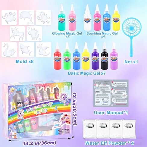 مجموعة ألعاب Louseadon Magic Water Elf للأطفال، جل سحري 13 لونًا و8 قوالب، اصنع حيواناتك الأليفة المائية الخاصة بك، مجموعة صانع اسفنجي DIY، لعبة حرفية حسية، هدايا للحفلات للأولاد والبنات، للأعمار من 3 سنوات فما فوق in Kuwait
