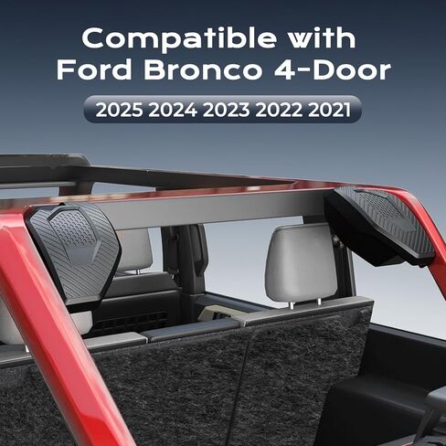 أغطية مكبرات الصوت الخلفية متوافقة مع ملحقات Bronco ذات 4 أبواب 2021 2022 2023 2024 2025 مقاس 6.5 بوصة لعلبة سماعات Ford Bronco ذات 4 أبواب (ليست للرياضة ورابتور) in Kuwait