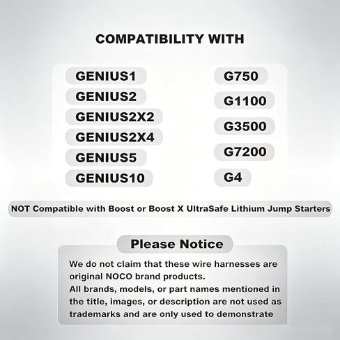 2-Pack M6 Eyelet Terminal Charger Cable compatible with NOCO GENIUS1 GENIUS2 Smart Battery Trickle Charger in Kuwait