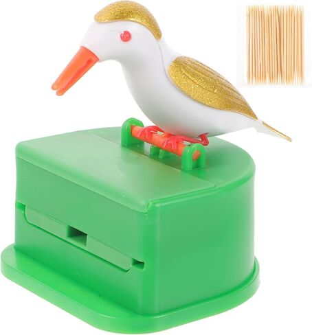1 Set Bird Toothpick Box Toothpick case Storage Automatic Toothpick Dispenser Toothpick Dispenser Table toothpicks Plastic Toothpick Holder Container Cute Organizer Wooden in Saudi Arabia
