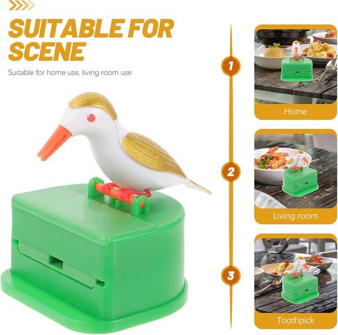 1 Set Bird Toothpick Box Toothpick case Storage Automatic Toothpick Dispenser Toothpick Dispenser Table toothpicks Plastic Toothpick Holder Container Cute Organizer Wooden in Saudi Arabia