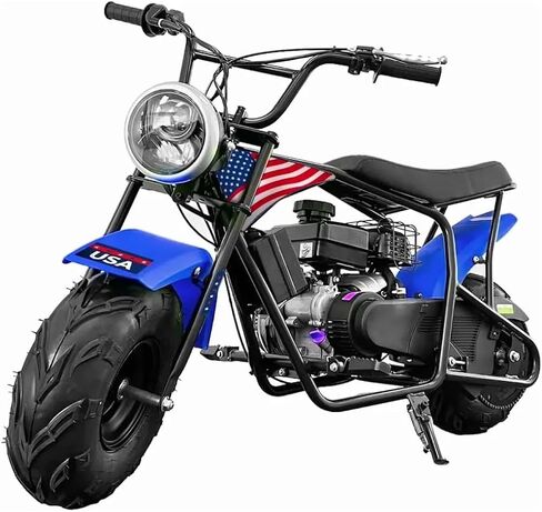 XtremepowerUS Mini Bike 4-Stroke Gas Prowered Off Road Trail Bike Dirt Mini Motorcycle Ride on 99cc 3.5HP Blue (Black) in Saudi Arabia