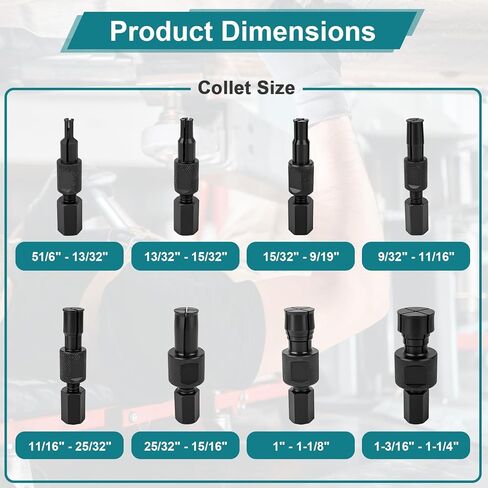 9PCS Heavy-Duty Slide Hammer Puller Set, 8-32MM Expandable Collets for Internal & Pilot Bearing Removal, Complete Inner Bearing Extractor Kit with Storage Case, Premium Mechanical Repair Tool in Kuwait
