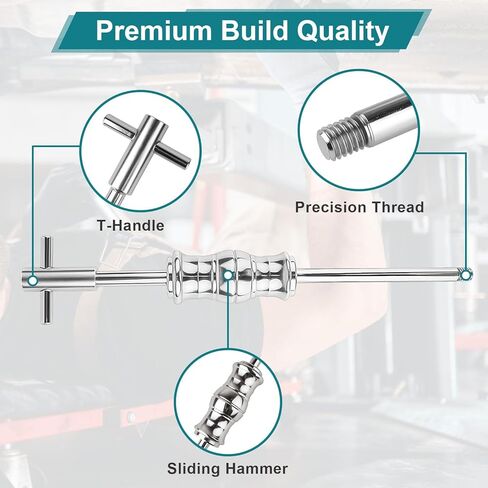 9PCS Heavy-Duty Slide Hammer Puller Set, 8-32MM Expandable Collets for Internal & Pilot Bearing Removal, Complete Inner Bearing Extractor Kit with Storage Case, Premium Mechanical Repair Tool in Kuwait
