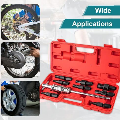 9PCS Heavy-Duty Slide Hammer Puller Set, 8-32MM Expandable Collets for Internal & Pilot Bearing Removal, Complete Inner Bearing Extractor Kit with Storage Case, Premium Mechanical Repair Tool in Kuwait