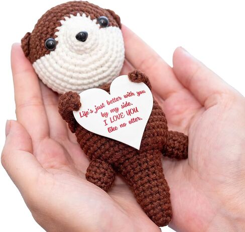Lenoka crochet/Cute Otter Crochet Birthday Gifts with Greeting Card for Wife,Husband,Fiance, Funny Romantic Birthday Card for Her, him for Boyfriend or Girlfriend/'Happy Birthday to My Otter Half in Kuwait