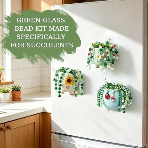 Weldomcor 5540 Pcs Beaded Plant Kit, Forever Green Glass Beads for Beaded Plants Leaf Flower Sun Catcher Seed Beads Kit with Tutorials for Succulent Plant Jewelry Making DIY Crafts Home Decor in Kuwait