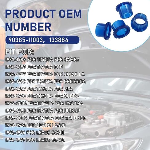 4PCS Car Transmission Shift Bushing, Vehicle Automatic Gear Shifter Linkage Arm Sleeve Bushing, Automotive OEM# 90385-11003 Replacement, Compatible with Cressida Pickup MR2 in Kuwait