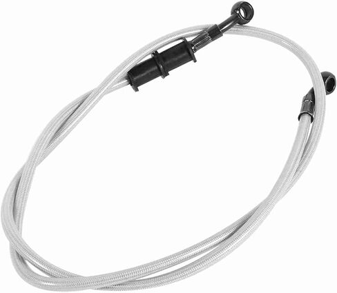 Aramox 50cm Motorcycle Braided Steel Brake Clutch Oil Hose Line, Silver, M10-1.25 Connection, Universal Fit for Bikes in Kuwait