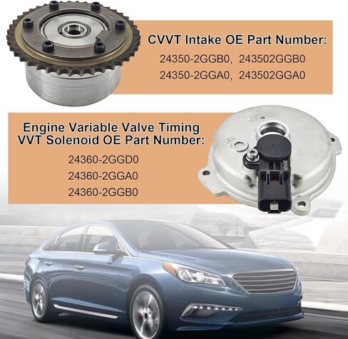 24350-2GGB0 CVVT Assy مدخل وصمام المحرك توقيت الملف اللولبي مع جهاز استشعار مناسب لشركة Hyundai G70/Santa Fe/Santa Fe Sport/Sonata/Tucson for Veloster N لكيا سورينتو/سبورتاج/ستينغر 16-22 in Kuwait