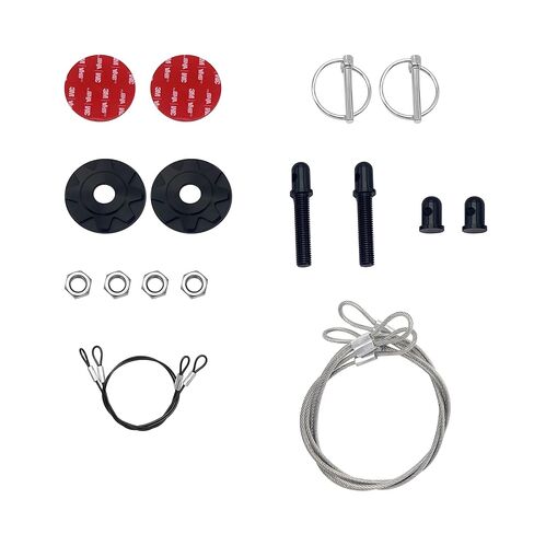 X-AVION Hood Pin Lock 2pcs Pack Universal Aluminum Bonnet Hood Pin Latch Lock Appearance Kit Black in Kuwait