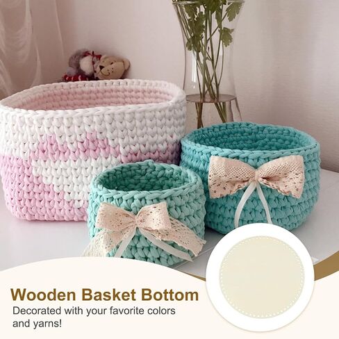 PATIKIL 5Pcs Crochet Basket Base, 12 Inch Round Basket Bottoms Shaper Blank Wooden Base Bag Making Supplies Weaving Knitting Kit for DIY Crochet Shoulder Bag Handbag Purse Craft in Kuwait