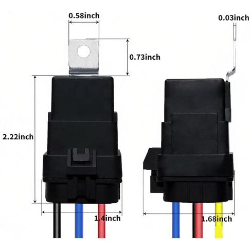 5-PIN Relay 12V, Automotive Relay Kit with 14&16 AWG Harness, SPDT 40/30 AMP Waterproof Heavy Duty Relay for Horn Starter Radiator Fan Motor (5) in Kuwait