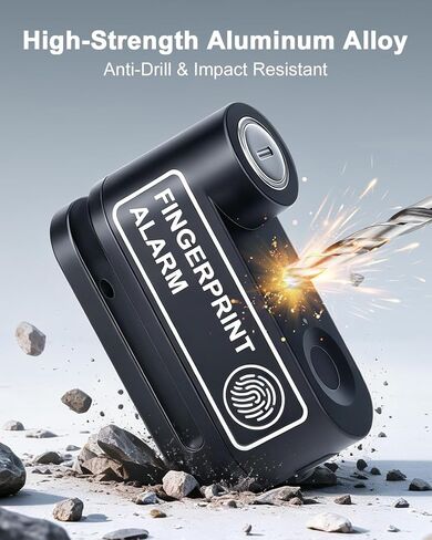 Motorcycle Disc Lock with Fingerprint Unlock, 120dB Anti-Theft Waterproof Alarm Brake Lock, 7mm Pin & 5ft Reminder Cable, for Motorcycles Bike Scooter in Saudi Arabia