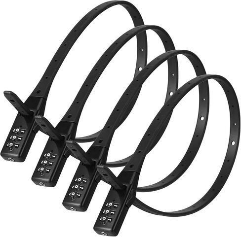4 Pcs Zip Tie Locks, Adjustable 3-Digit Combination Cable Locks, Lightweight & Flexible Build, Ideal for Securing Bicycles, Helmets, Luggage, Fence in Kuwait