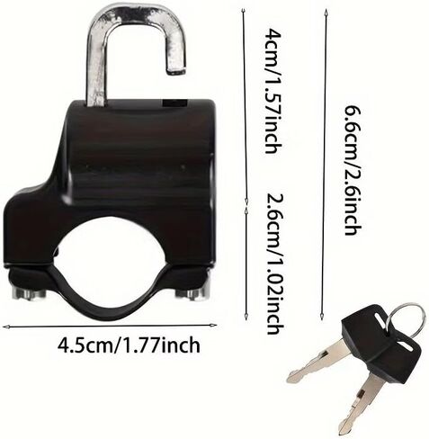 Motorcycle Helmet Lock, Universal Anti-Theft Helmet Lock for Electric Scooter Motorcycle, Heavy Duty Metal Security Lock with Combination Cable, Bike Accessories in Kuwait