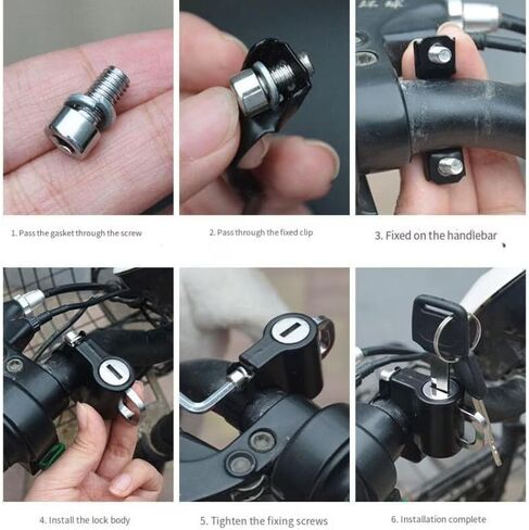 Motorcycle Helmet Lock, Universal Anti-Theft Helmet Lock for Electric Scooter Motorcycle, Heavy Duty Metal Security Lock with Combination Cable, Bike Accessories in Kuwait